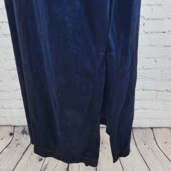 NWT Lauren Ralph Lauren Blue Velvety Velour Zip Long Sleeve Robe Size Small S - Picture 10 of 15